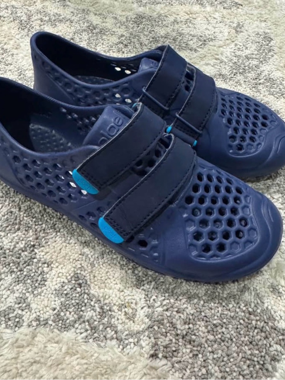 PLAE Kids Navy Blue Water Shoes with Teal Accents